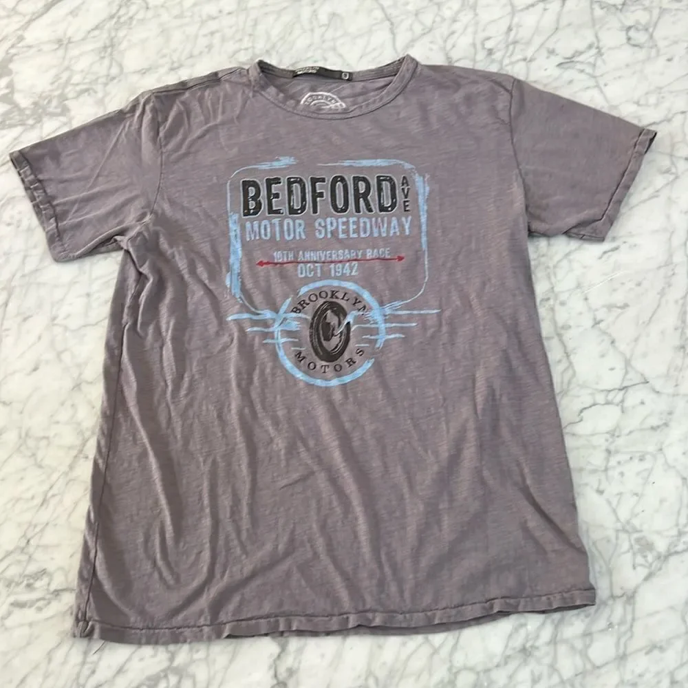 Brooklyn Motors Single Stitch Grey Motorcyle Vintage Feel Shirt Size L